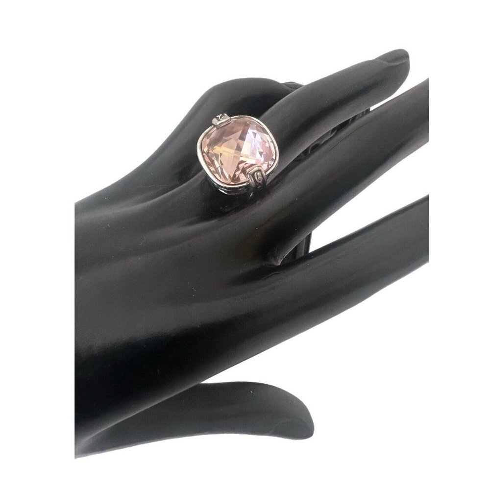 BRIGHTON VENUS RISING PINK SWAROVSKI CRYSTAL SILVER sz 6 ring In Brighton pouch